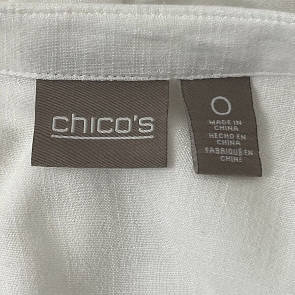 Chico's Size 0 Small White Rayon Popover Top Blouse - Picture 3 of 3